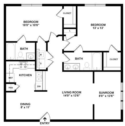 Floorplan - Abbotts Creek Apartments