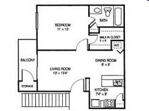 1BR/1BA - Hillcrest Apartments