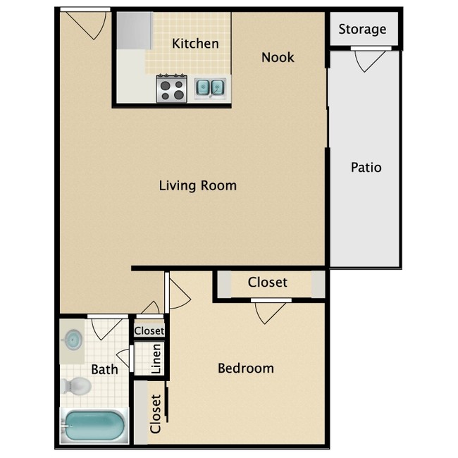 1Bed.png - Sun Ridge Apartments