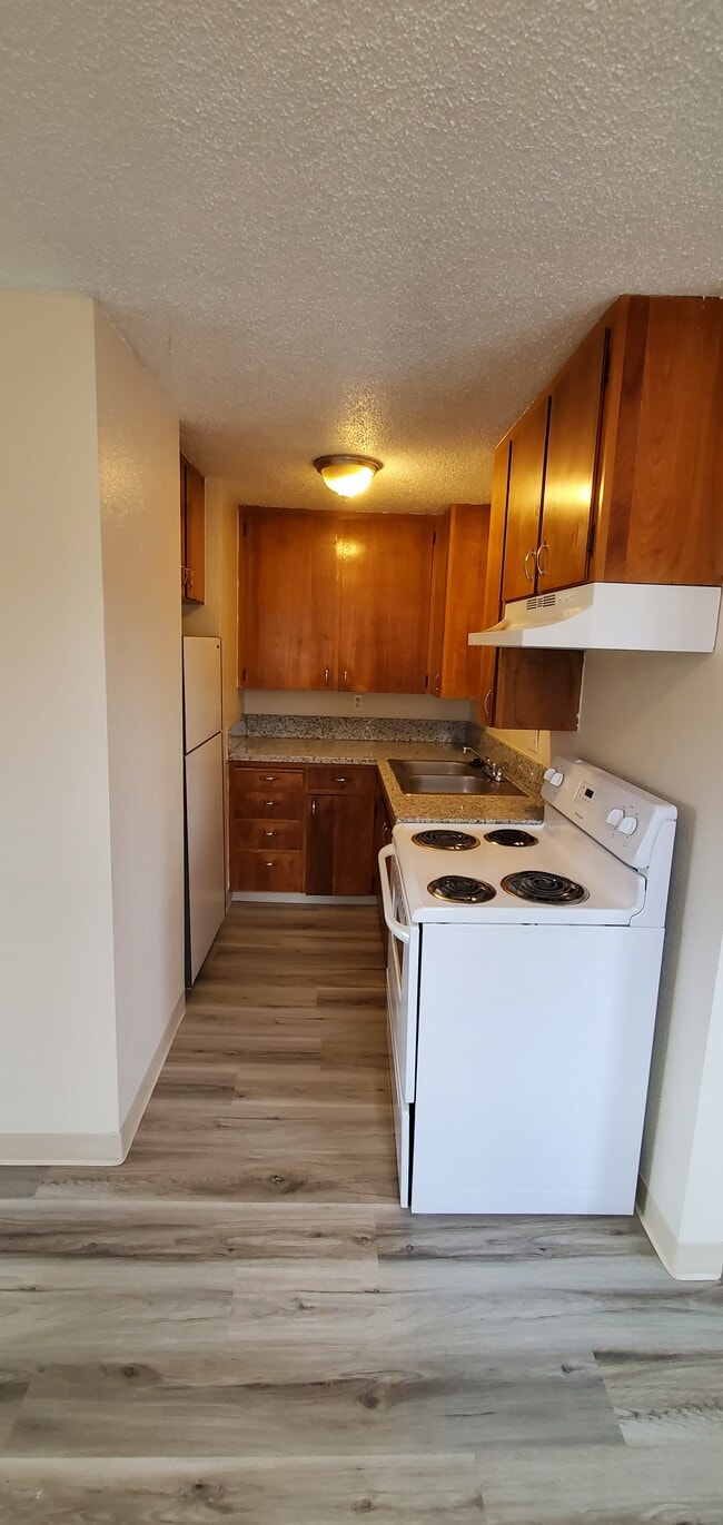Kitchen from Dining Area - Wolfpack Village Apartments