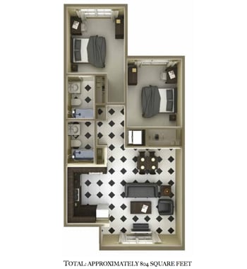 2BR/2BA - Villa Lucia