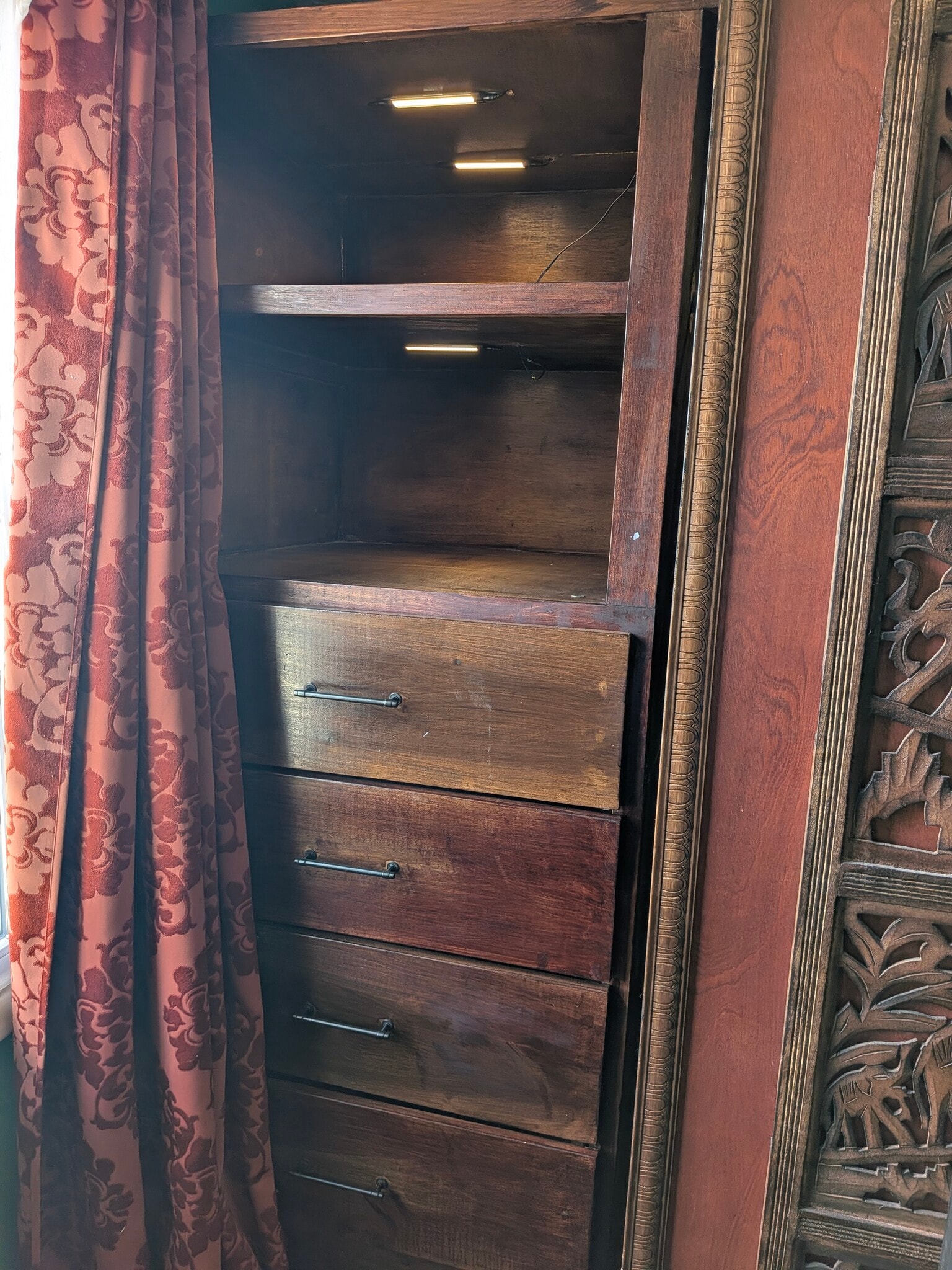 Custom hardwood storage in master bedroom. - 2854 S Meade St
