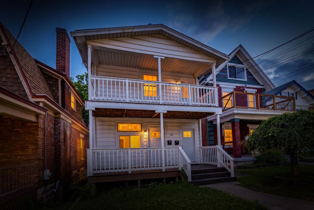 Front view at night - 5125 Carthage Ave