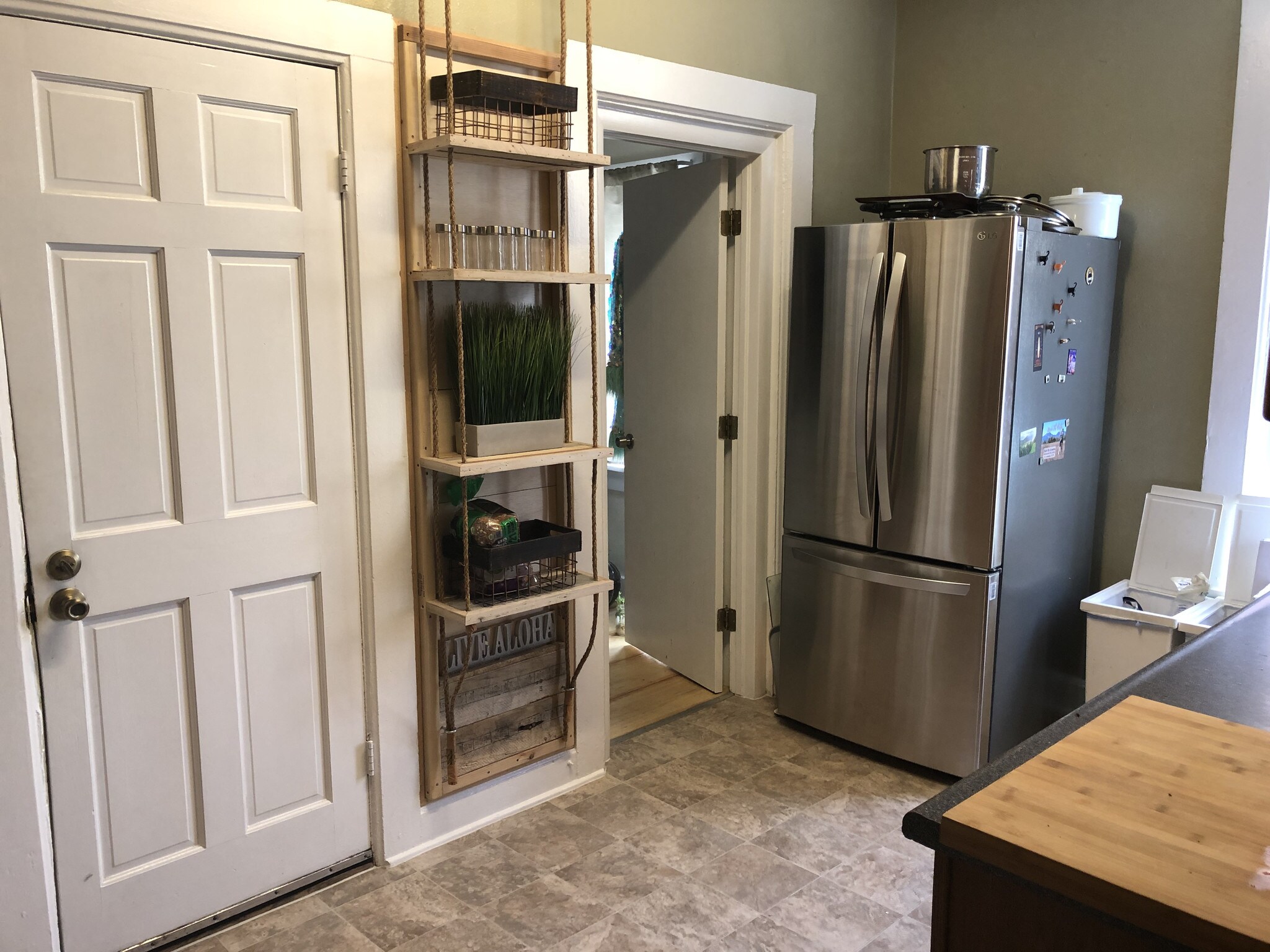 Kitchen with new fridge - 1112 N Washington St
