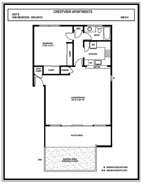 Floorplan - Crestview Apartments