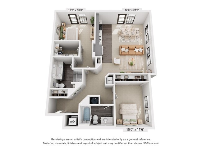 2-Bedroom 2-Bathroom | 1,114 sqft - The Whit