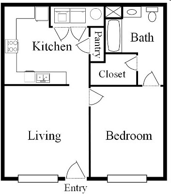 1BR/1BA - Berryfield Apartments