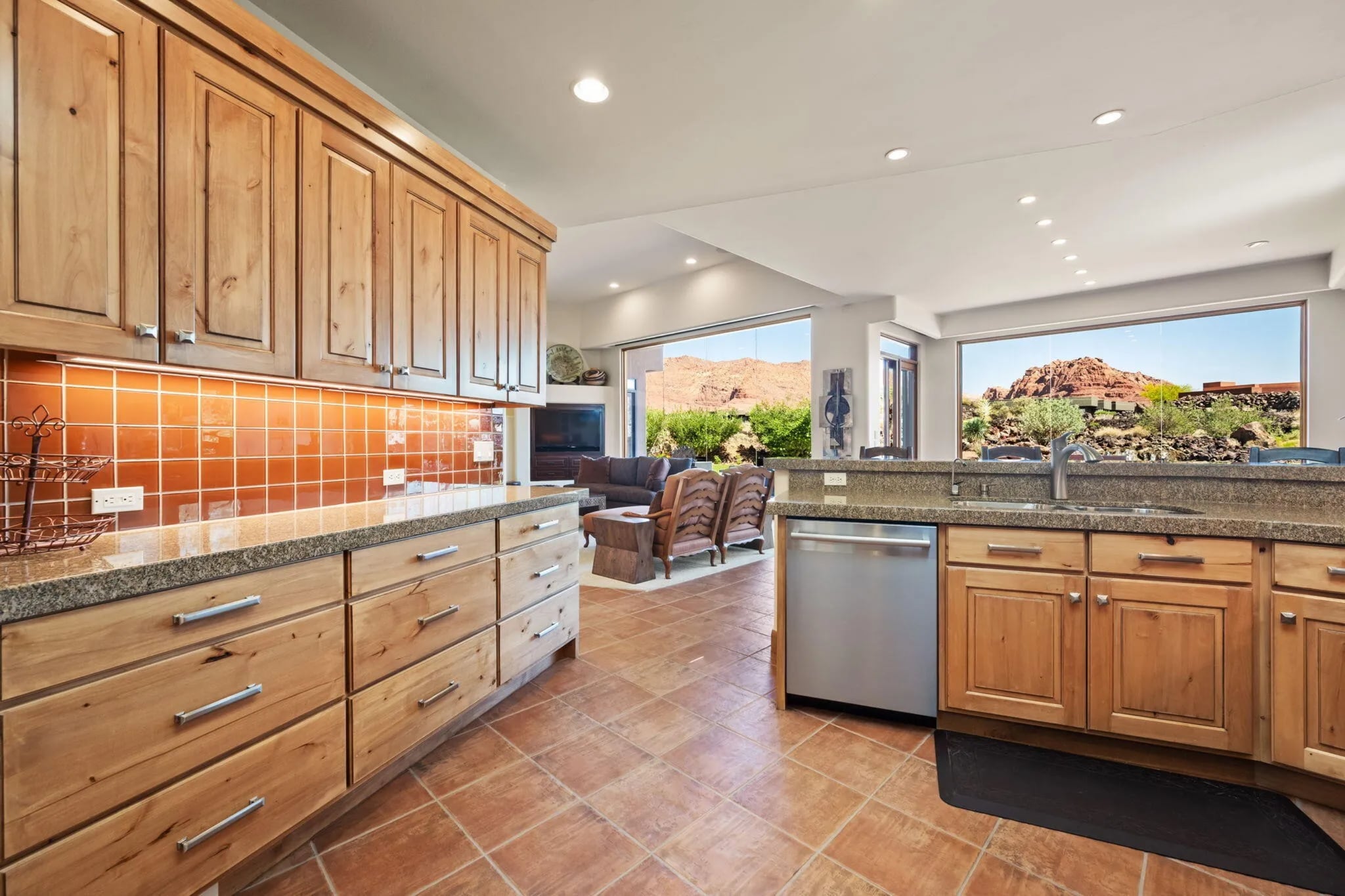Open Kitchen Flows Seamlessly Into View-Filled Living - 1500 E Split Rock Dr