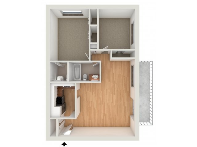 Two bedroom floor plan - Gayley Park Apartments