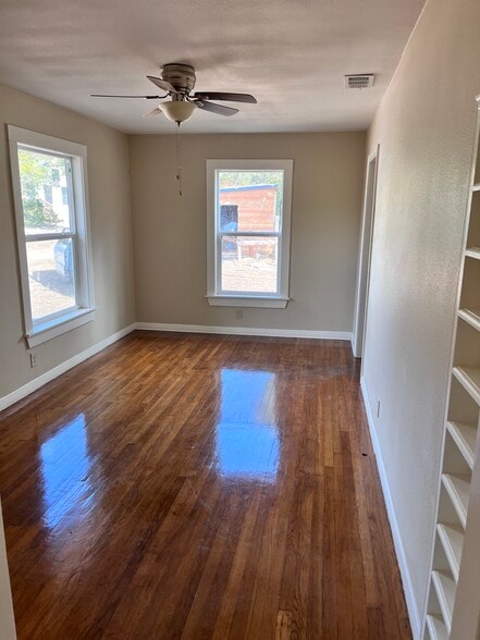 Original built in shelves in living room - 1565 Pump Station Rd