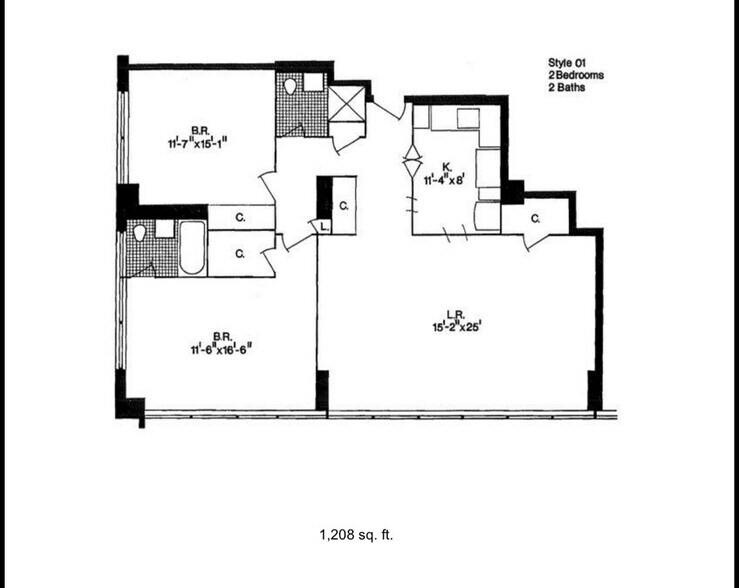 Unit layout - 129 E Bellevue Pl
