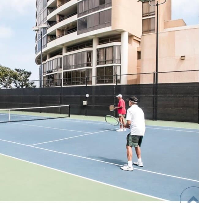 The complex has 6 tennis courts that are free for you to use - 4337 Marina City Dr
