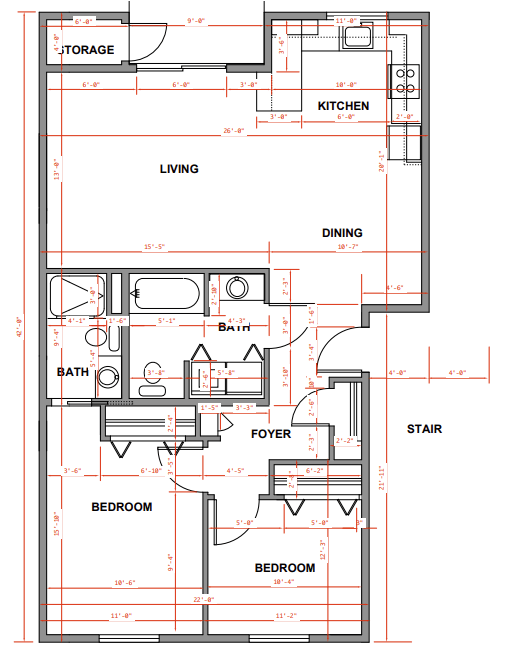 Floorplan - Queen Court Apartments