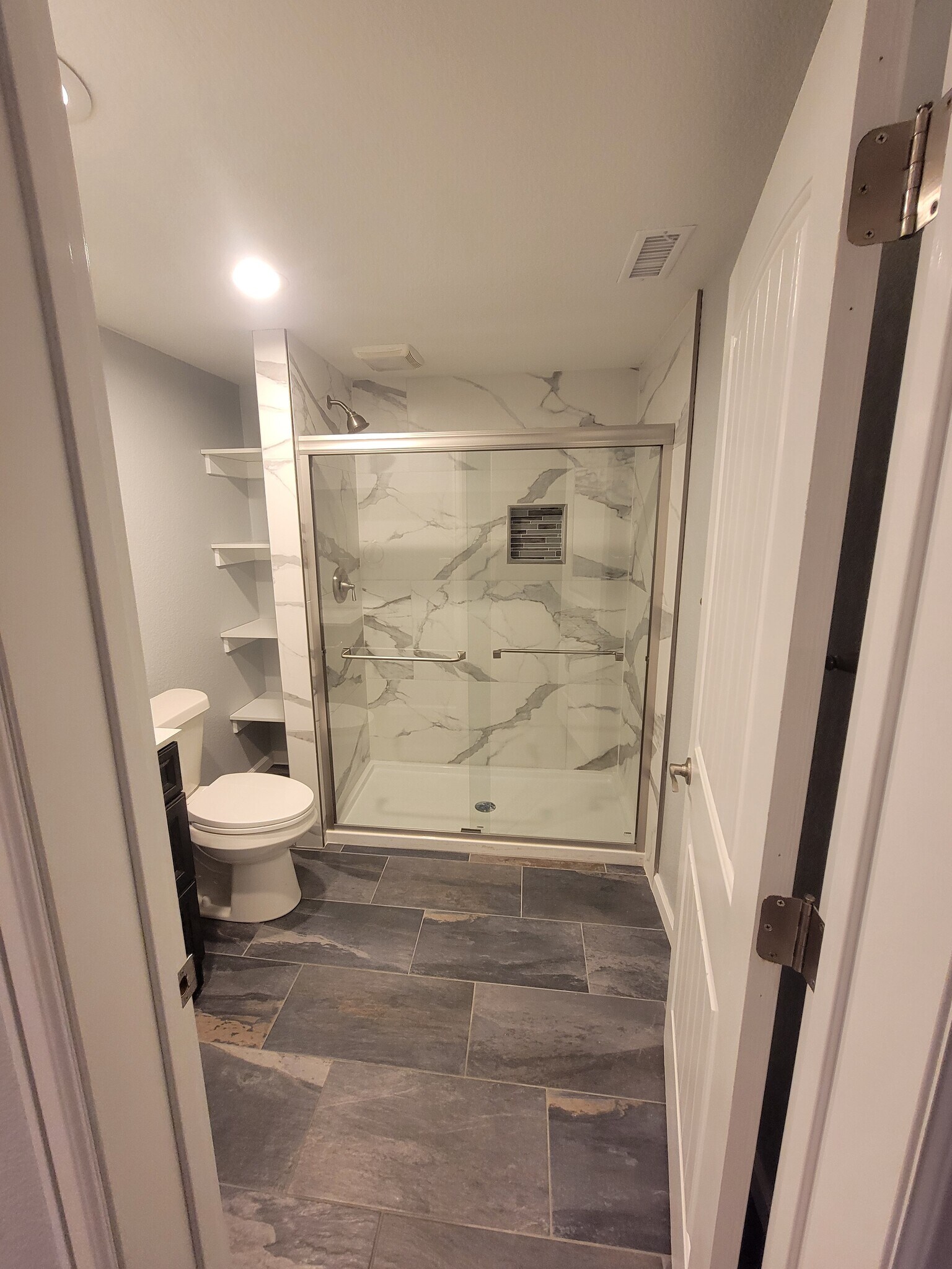 Basement bath with walk-in shower - 8731 Field Way