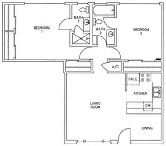 2BR/2BA - Enfield Court Apartments