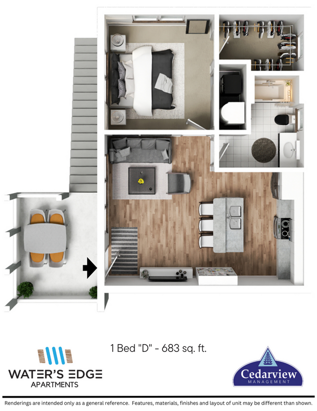 Floorplan - Waters Edge Apartments Bloomington