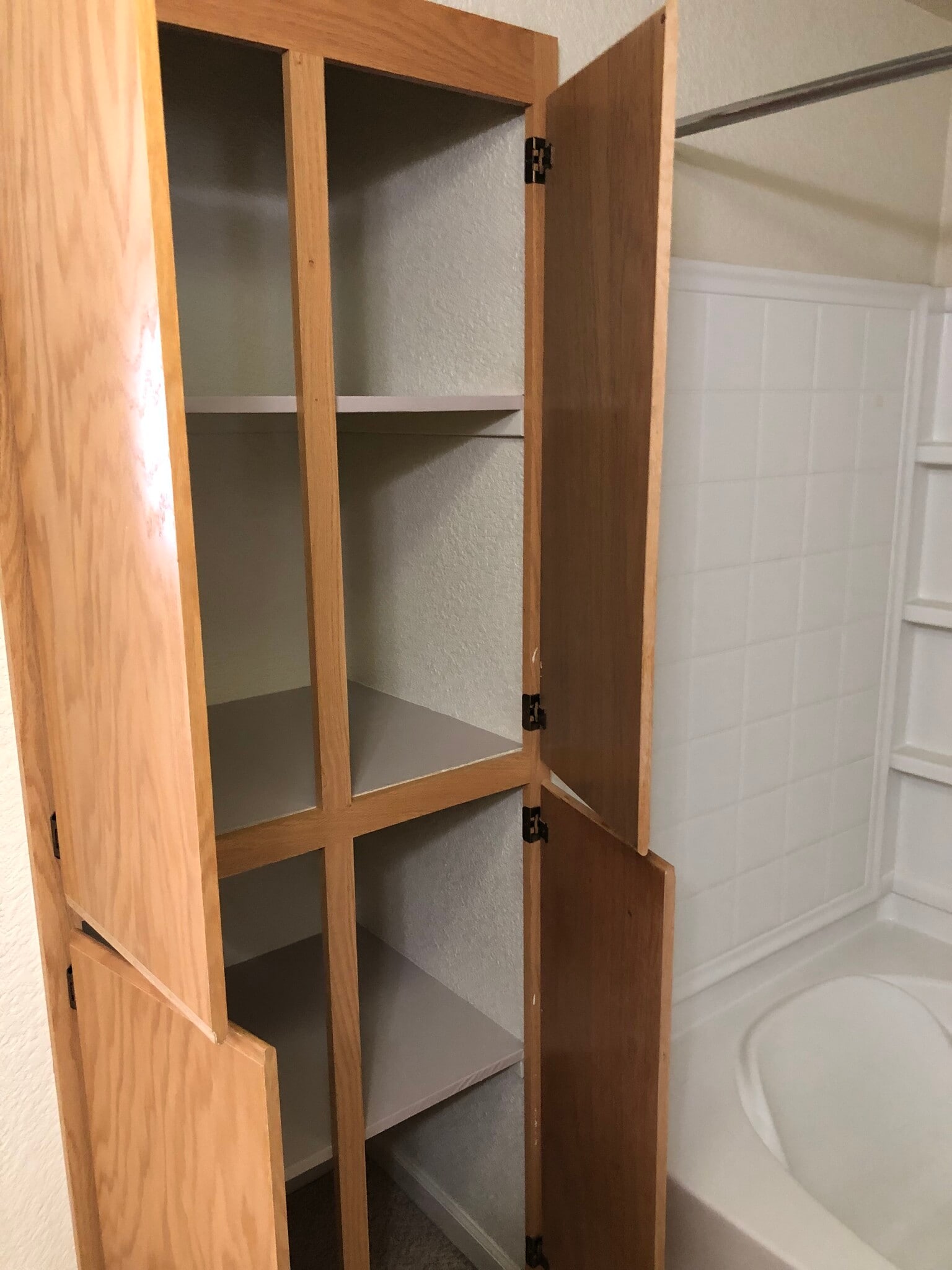 Master bath cabinets for linen storage - 10001 Woodcreek Oaks Blvd