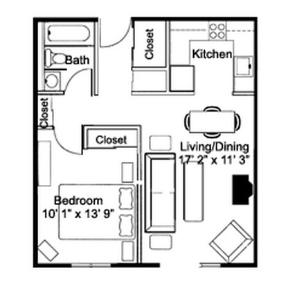 1BR/1BA - Jackson Park Apartments