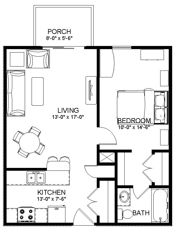 1BR/1BA - Crowell Square Apartments