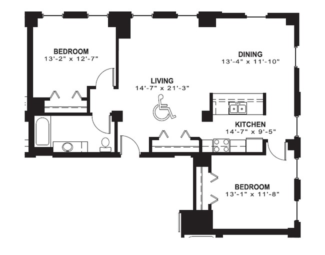 2BR/1BA - Historic Louis Joliet Apartments