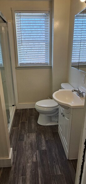 Bathroom with stackable washer and dryer - 218 Old Fall River Rd