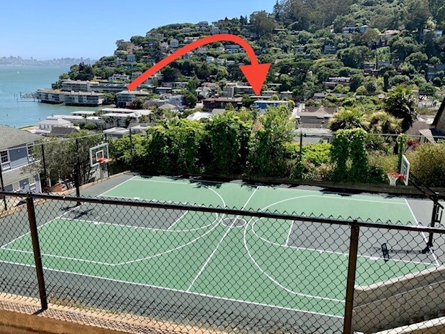 Basketball Court - arrow shows bldg - 310 Valley St