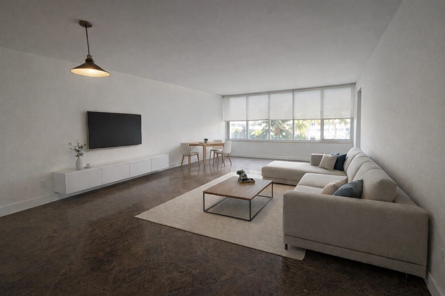 Living Area with Modern Furniture (Condo is Unfurnished) - 5600 Collins Ave