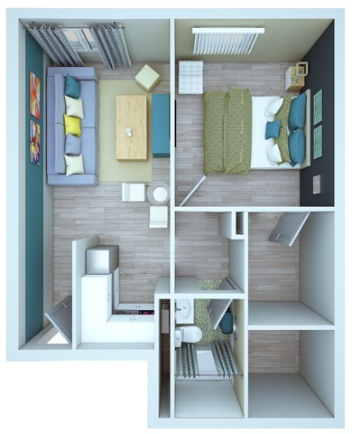 1 Bedroom E - Vue at 3rd Street