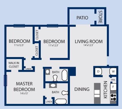 3BR/2BA - The Waverly