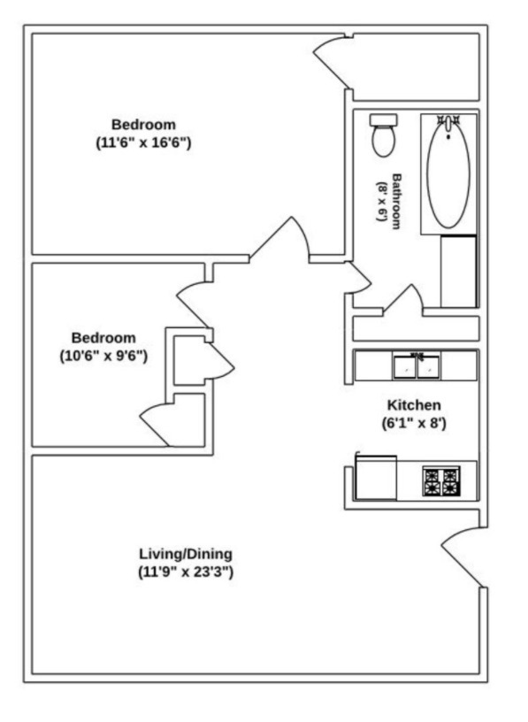 Manchester Floor Plan - Kensington Park Apartments