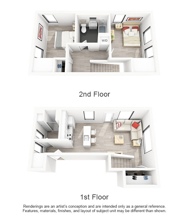 2 Bedroom 2 Bath Floor Plan - Overlook 2730