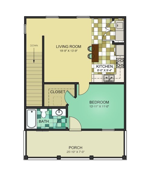 1 bed \ 1 bath upstairs - The Bungalows of Auburn Village