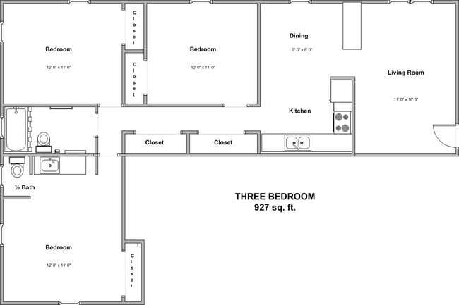 3BR/1.5BA - Maple Creek Village