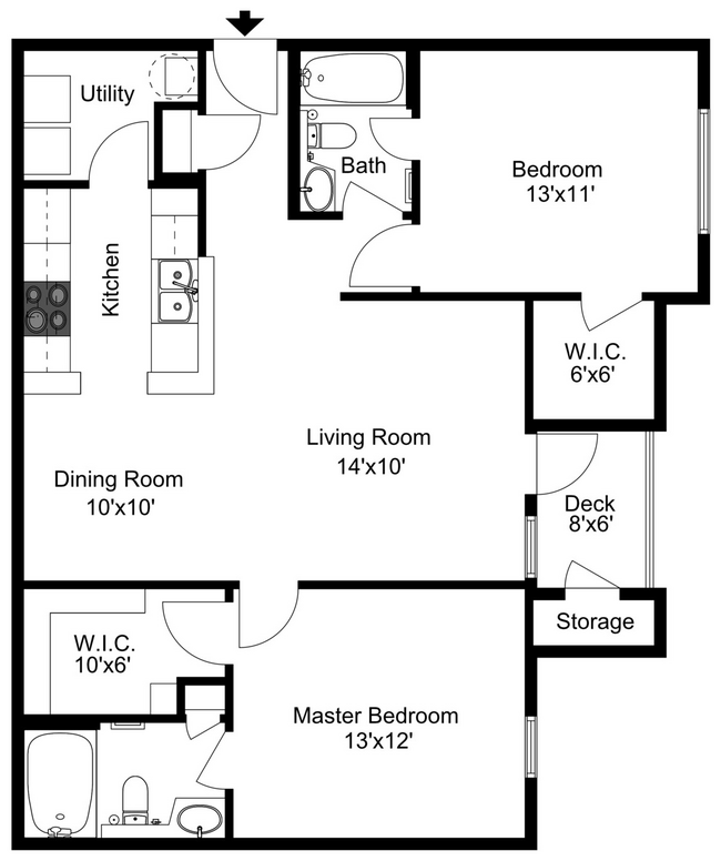 Beechwood - 2B2B - Ponderosa - 1059 Sq Ft - 2D.jpg - Beechwood Pines