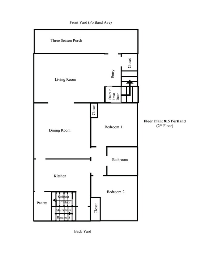 Floor Plan 2nd Floor - 815 Portland Ave