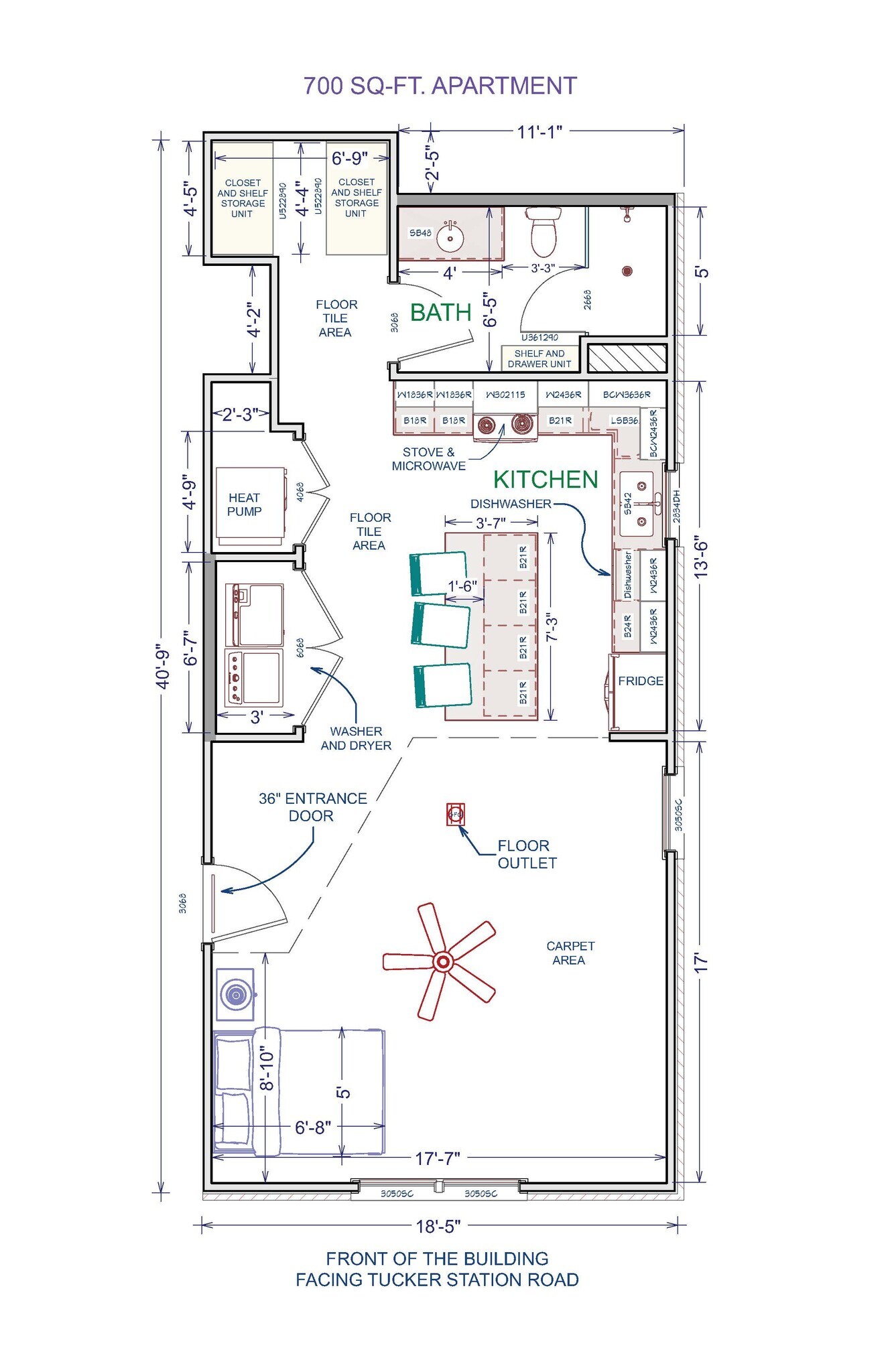 The diagram of the unit - 2612 Tucker Station Rd