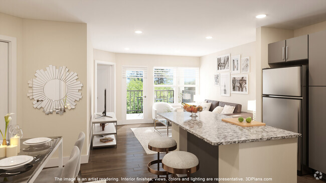 Spacious kitchen with island - The Robert At Madison