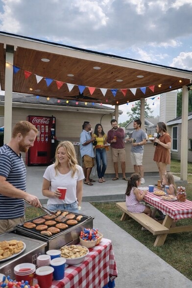 Community event at the BBQ - Windfern Meadows