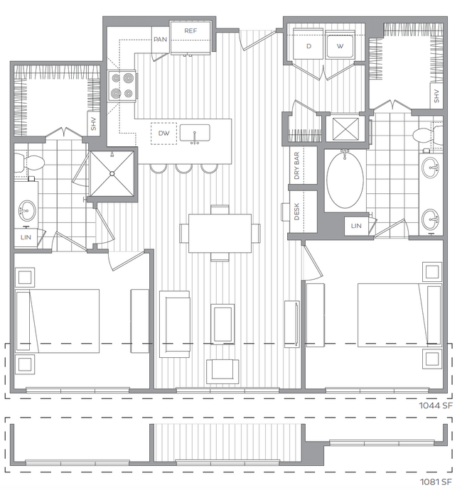 N: 2 bed / 2 bath - Hanover Parkview