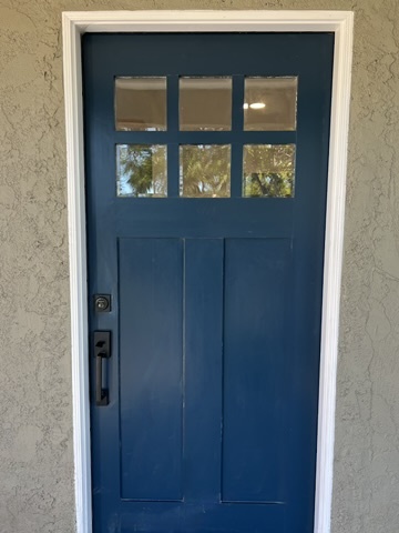 New front door in progress - 2824 S Orange Dr