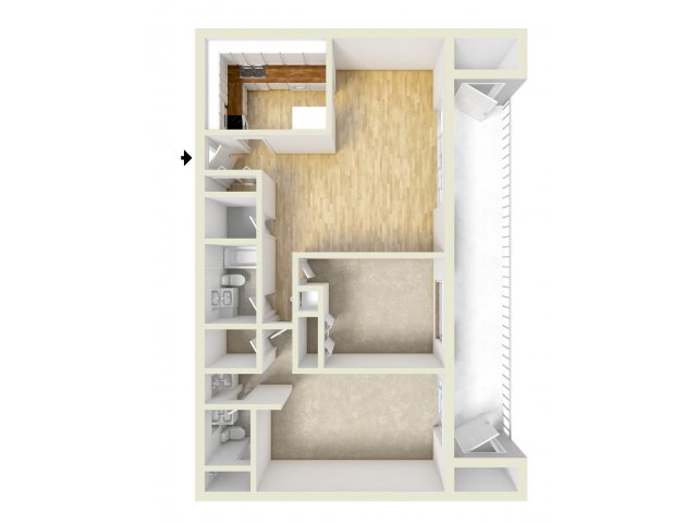 Two bedroom floor plan - Main Line Berwyn Apartments