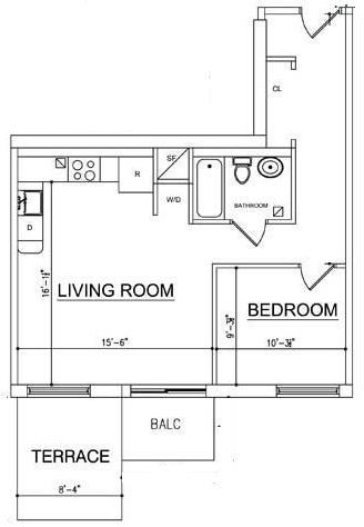 1BR/1BA - Ocean Blue