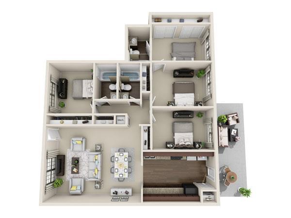 Floorplan - Villages at Parktown Apartment Homes