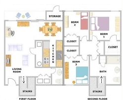 3BR/1.5BA - Greentree Apartments