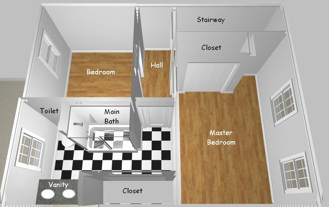 2nd. Floor 3D Layout - 220 Oak St