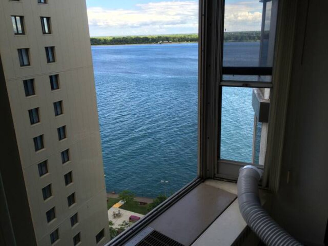 River view in the living room, photo doesn't do its justice - 8200 E Jefferson Ave