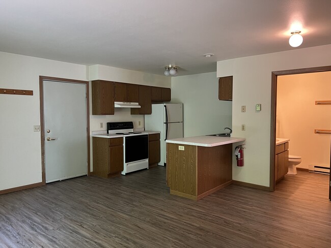 Kitchen, dining and living room open concept. - 316 3rd Ave W