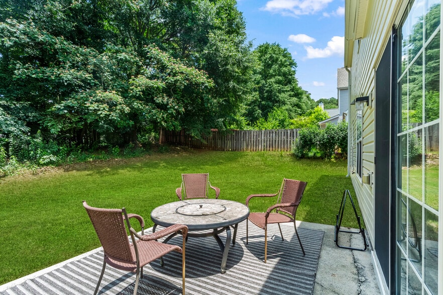 Back Yard with Fire Pit - 161 Weatherstone Dr