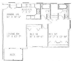 2BR 2BA - 926 SqFt - Furman Western Hills