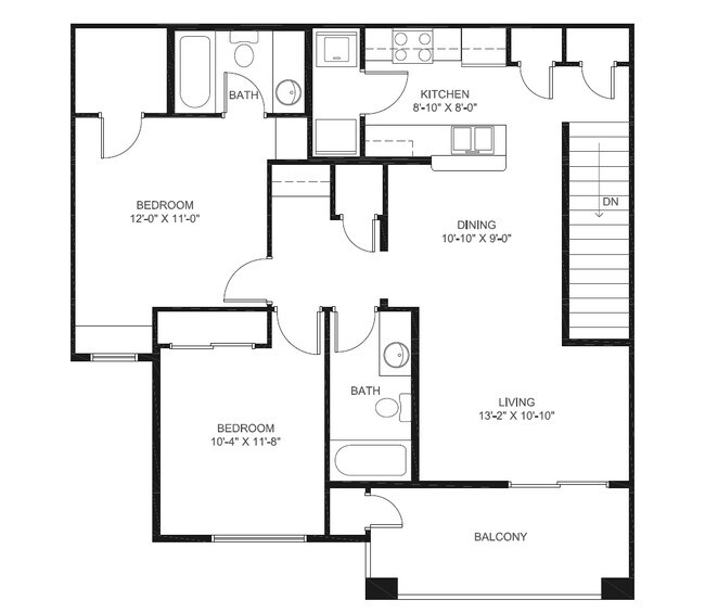 2BR/2BA - Prescott Apartments